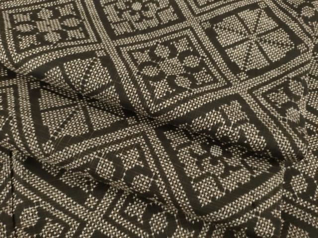 平和屋着物●本場大島紬　一元7マルキ　花菱文　正絹　逸品　AABA3287ck