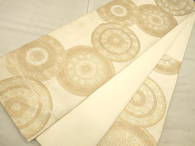 平和屋着物◎六通柄京袋帯　唐織　花丸文　金糸　正絹　逸品　CAAU1405ft