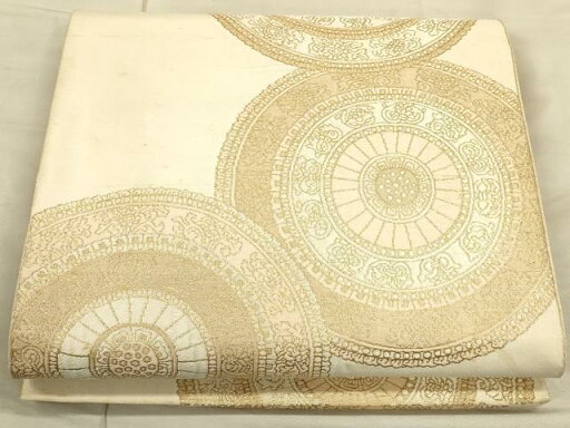 平和屋着物◎六通柄京袋帯 唐織 花丸文 金糸 正絹 逸品 CAAU1405ft 平和屋着物◎六通柄京袋帯 唐織 花丸文 金糸 正絹 逸品 CAAU1405ft