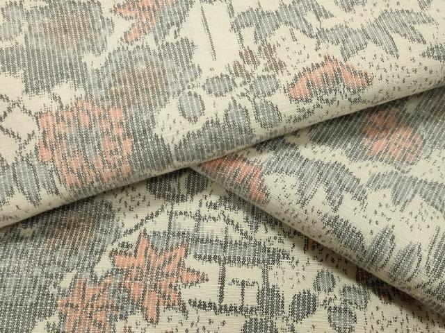 Rakuten - 平和屋着物▽上質な紬　単衣　風景笠松文　正絹　逸品　CAAV8903gh
