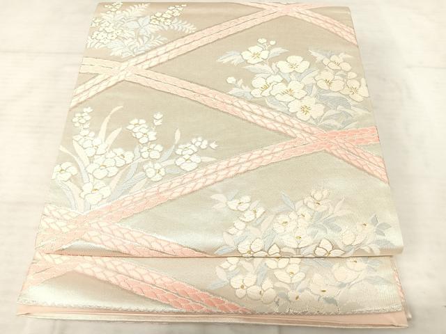 Rakuten - 平和屋着物◎六通柄袋帯　唐織　天井草花文　金銀糸　正絹　逸品　AAAT6126yx