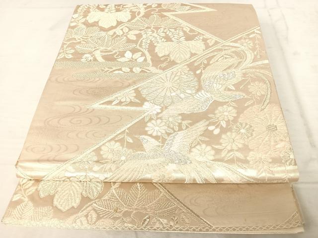 其它 - 平和屋着物◎六通柄袋帯　鳳凰花文　銀糸　正絹　逸品　AAAW2465yx