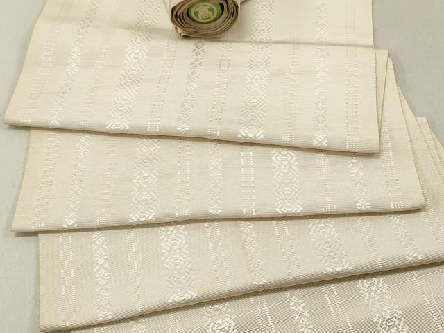 平和屋着物▼本場筑前博多織　名古屋帯　帯反物　献上　薄卵色　高島屋扱い　逸品　DAAV7594we
