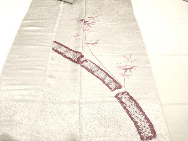 平和屋着物▼付下げ　解き反物　着尺　絞り　笹竹文　金彩　逸品　DAAU8712zy