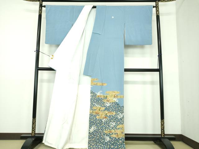 平和屋着物●豪華色留袖　刺繍　立波霞花文　金彩　正絹　逸品　DABE5138ps