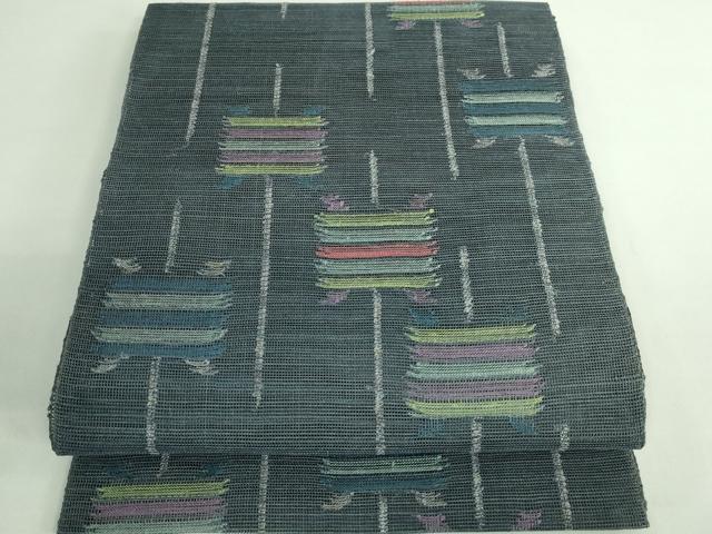 平和屋着物■極上　夏物　1854年創業　帯屋捨松　八寸名古屋帯　糸車　逸品　DZAB0939kh5