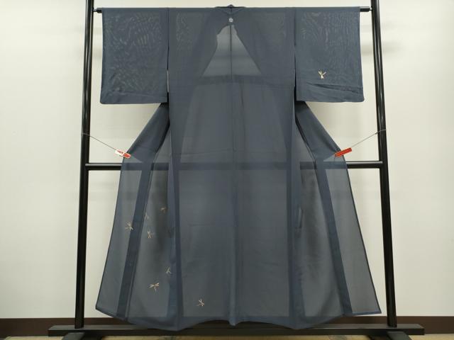 Kimono - 平和屋着物＊夏物　訪問着　絽　竹屋町刺繍　トンボ　金糸　正絹　逸品　CABB2400ze