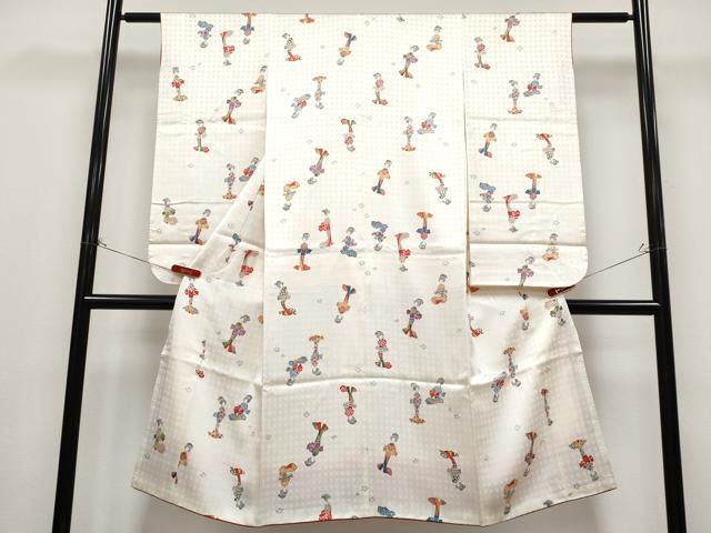 平和屋着物[]極上　七五三　女の子　7歳　祝着　人物文　白地　逸品　CYAA4451s6