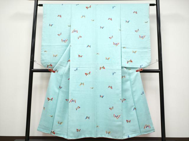 平和屋着物∵極上　女の子　十三参り　子供　祝着　舞蝶文　瓶覗色地　逸品　CYAA4452s6