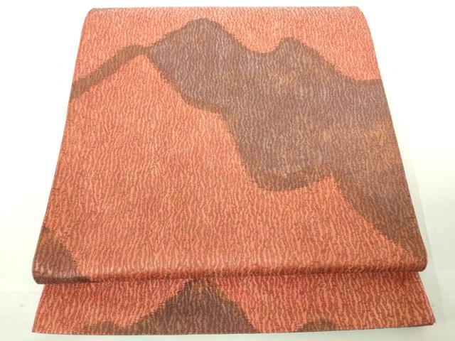 平和屋着物◎六通柄袋帯　重ね山文　金糸　逸品　DAAJ2633mz