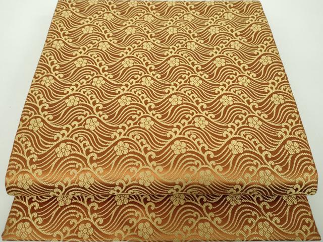 Other - 平和屋着物●銀座きしや　九寸開き名古屋帯　唐織　立波花文　正絹　逸品　DABB4860ps