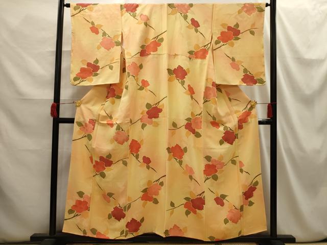 Kimono - 平和屋着物■上質な小紋　地紋起こし　枝花文　正絹　逸品　AABI3866sx