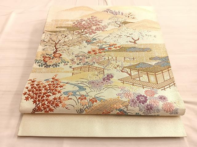 ■■■　サイズ　■■■ 長さ 426cm 幅 30.5cm程 ■■■　商品詳細　■■■ 【正絹・芯なし】 詳細に関しましては、画像をご確認ください。 大変上質な逸品になります。 お安く出品致しますので、是非この機会にいかがでしょうか？ ■■...