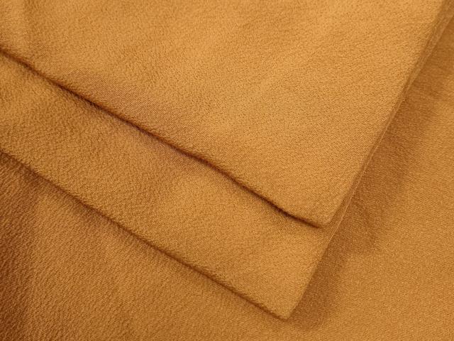 平和屋着物●上質な色無地 琥珀色 三越扱い 正絹 逸品 CAAZ3147yc