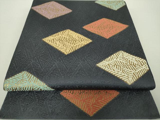 平和屋着物●六通柄袋帯　唐織　草木染　松菱　金糸　正絹　逸品　DAAY1335ps