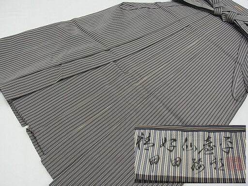 平和屋本店■極上 男性 人間国宝 甲田綏郎 精好仙台平 行灯袴 縞 逸品 CYAA0033s4 平和屋本店■極上 男性 人間国宝 甲田綏郎 精好仙台平 行灯袴 縞 逸品 CYAA0033s4