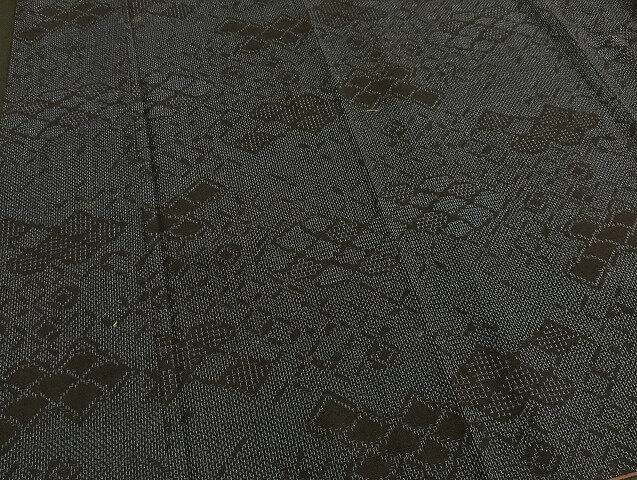 平和屋着物■上質な紬 幾何学文様 逸品 BAAK9233yc