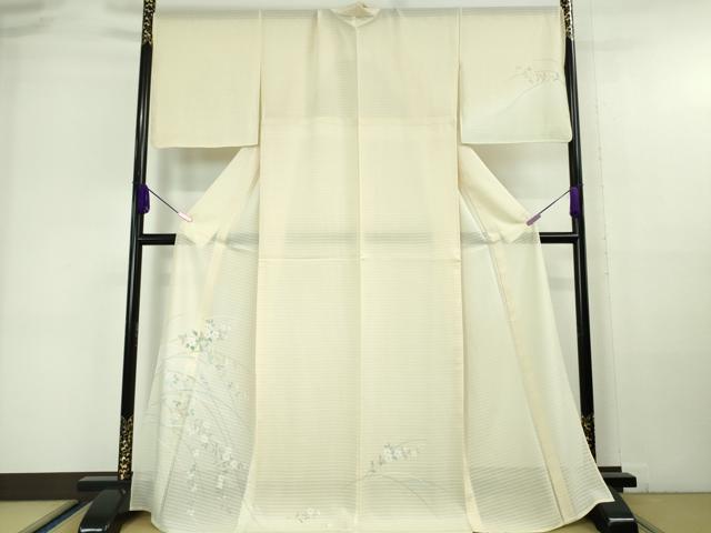 Full-Length Under-Kimono - 平和屋本店■極上　夏物　訪問着　変わり絽　枝花　短冊　鳥の子色地　暈し染め　逸品　DZAA6336kh5