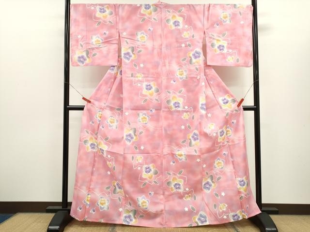 平和屋の平和屋着物∴夏物　浴衣　綿紅梅　舞花文　綿　逸品　CABJ2770ze｜アングル2
