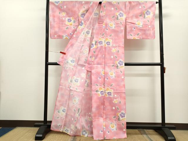 平和屋の平和屋着物∴夏物　浴衣　綿紅梅　舞花文　綿　逸品　CABJ2770ze｜アングル3