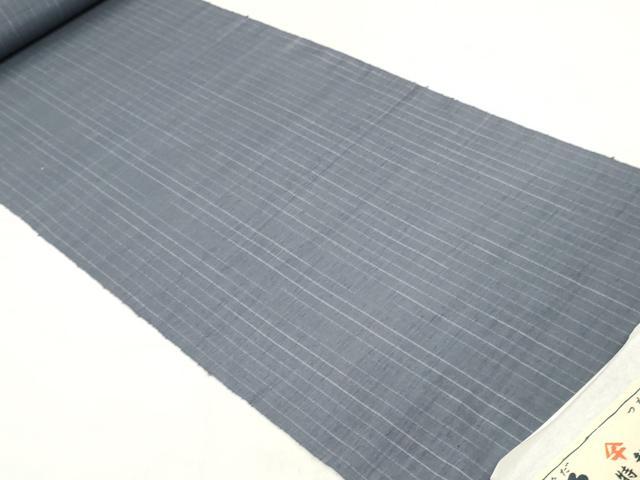 平和屋の平和屋着物●千切屋特製　縹紬　反物　着尺　縞　証紙付き　逸品　未使用　DABH3723zy｜アングル2
