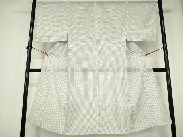 ■■■　サイズ　■■■ 身丈 139.5cm（肩から） 裄丈 66cm 袖丈 49cm　縫込み 7cm 袖幅 34cm 前幅 24.5cm 後幅 31cm 着物縫いこみ 内揚げ 9.5cm 裄 お袖側 約2cm　身頃側 約2cm ■■■　商品詳細　■■■ 【交織】 状態は接写画像のように上前おくみ・左袖前に薄い汚れがございますが その他特に目立ったシミ汚れなどもなく大変良い状態です。 お安く出品致しますので、是非この機会にいかがでしょうか？ ■■■　注意事項　■■■ ■モニター発色の具合により色合いが異なる場合がございます。 ■寸法は多少の誤差が生じる場合がございますのでご了承ください。 ■縫込みの長さが左右非対称の場合は短い部分を記載しております。 左右非対称であってもご返品・お値引き等の保証は出来かねますので、ご了承の上ご購入をお願い致します。 ■シミ等のチェックには注意を払っておりますが、見落としがある場合もございますし、個人の見解も様々ですので神経質な方のご購入はお控えください。 ■箪笥に入っておりました着物や帯なので畳みシワや匂いがあるものもございます。 ■お休みは基本的に土日祝となりますが、その他臨時でお休みする場合がございますのでご了承ください。 ■商品の発送は平日のみの発送となります。 ■夜間と土曜、日曜日はお問い合わせの回答が遅れる場合がございます。 ■当店では、お直し、紋入れ、お手入れ等は承っておりません。 ■生地の状態（ヤケ、経年劣化等）によってはサイズ直しが出来ない場合がございます。 その点もどうかご了承のうえ、ご購入をお願いいたします。 ■弊社で取り扱う商品は一点ものにつき、時期や在庫状況に応じて金額が変更となる場合がございます。 ■検針は行っておりません。予めご了承いただきますようお願いいたします。 ■【洗える着物】と記載のある商品におきましては、商品お届け後に洗濯を行ってしまってからのご返品にはご対応しかねます。 念の為、専門店でのお手入れをお願いいたします。 ■写真に写っている物が全てになります。それ以外の付属品はございませんのでご了承ください。 ■状態に関する写真につきましては、掲載可能な写真枚数に限りがあるため、各箇所につき1枚参考画像を掲載しております。 ■着物のサイズ目安は下記を参考ください↓ ＜女性着物＞　お端折り次第で＋5cm　−1cmが着用可能サイズ 　例）身丈170cmの場合、身長160cm〜175cm ＜男性着物＞　身丈＋約25cm〜27cm程が適応身長 　例）身丈155cmの場合、身長180〜182cm