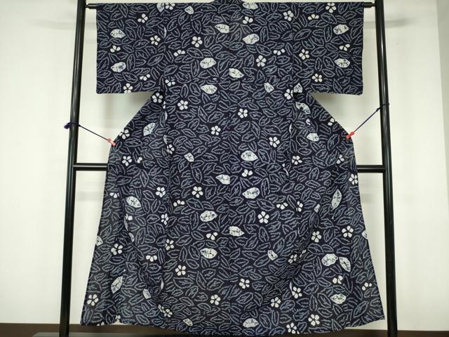 平和屋着物∴夏物　浴衣　有松鳴海絞り　舞花文　綿　逸品　DABI3299cd