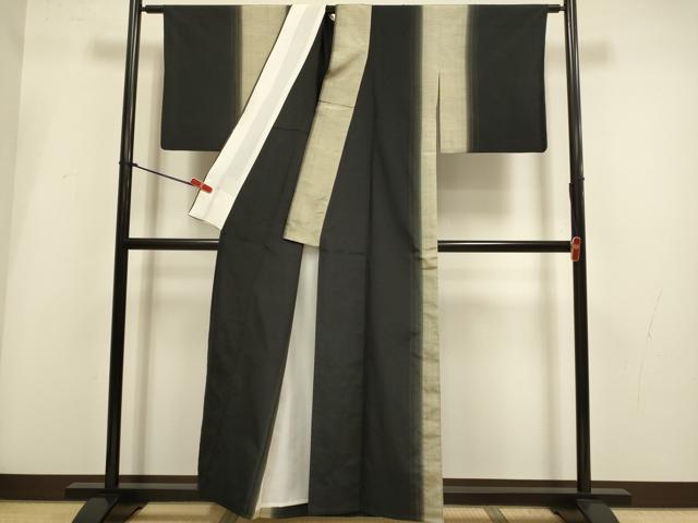 平和屋着物▽上質な紬　単衣　間道　正絹　逸品　DABI4127du heiwaya-11271321 平和屋 サンプル画像3
