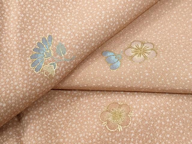 平和屋着物●上質な小紋　舞花文　金彩　やまと誂製　正絹　逸品　CABK7391yc