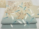 平和屋本店■超希少 九寸名古屋帯 品川恭子 草花文 金彩 鬼しぼ縮緬 逸品3s5506