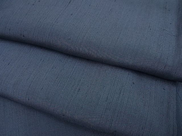 平和屋本店■極上 男性 キングサイズ 単衣 紬 藍鉄色 逸品4s287
