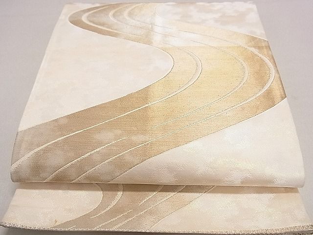 平和屋着物◎六通柄袋帯　流水文　金糸　逸品　DAAH0283ya(4)