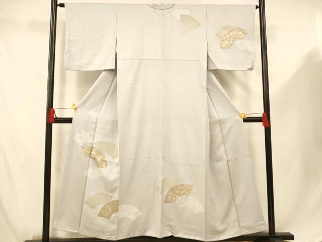 Rakuten - 平和屋着物■訪問着　駒刺繍　扇子吉祥花文　金彩　正絹　逸品　AABF8414fw