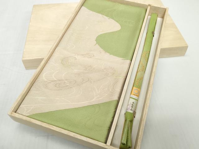 平和屋着物●和装小物　帯締め・帯揚げセット　流水文　高麗組　金糸　逸品　未使用　DABD8882zzz