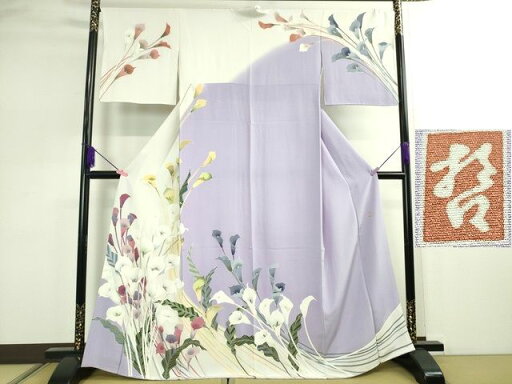 平和屋本店■極上 十日町 加賀草木友禅の第一人者 田村哲彦 訪問着 水芭蕉 暈し染め 逸品 DZAA2214kh4 平和屋本店■極上 十日町 加賀草木友禅の第一人者 田村哲彦 訪問着 水芭蕉 暈し染め 逸品 DZAA2214kh4