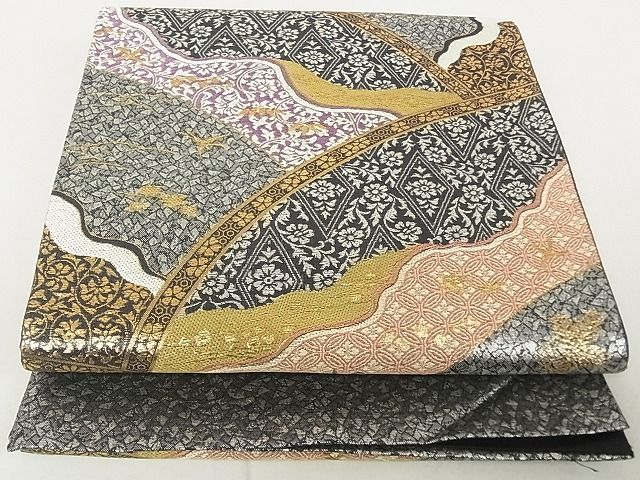 平和屋着物◎六通柄袋帯　吉祥花文　金銀糸　逸品　DAAE4092ox