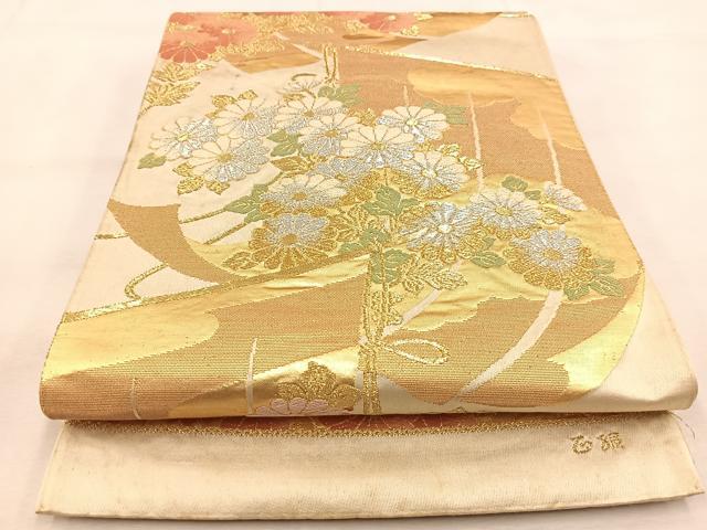 Rakuten - 平和屋着物◎六通柄袋帯　唐織　几帳菊花文　金銀糸　正絹　逸品　BAAU2683yc