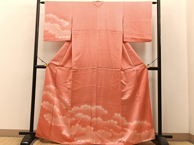 Full-Length Under-Kimono - 平和屋着物■訪問着　雲重ね文　暈し染め　正絹　逸品　BAAW5546hj