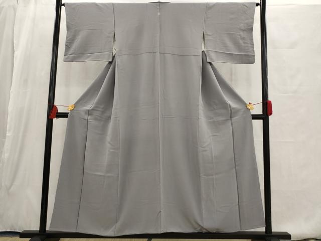 平和屋着物■上質な色無地 紋意匠 桔梗鼠色 正絹 逸品 AAAS2936st