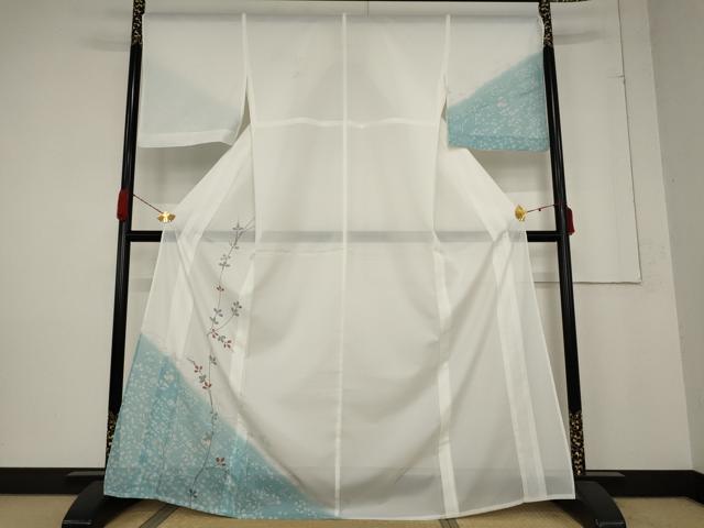 Full-Length Under-Kimono - 平和屋着物＊夏物　訪問着　絽　草花文　洗える着物　AABB5887st