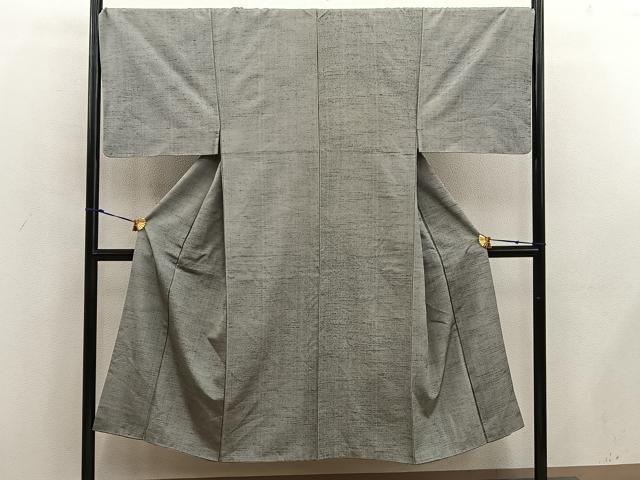 平和屋着物■男性　紬　利休色　正絹　逸品　BAAW6723mz