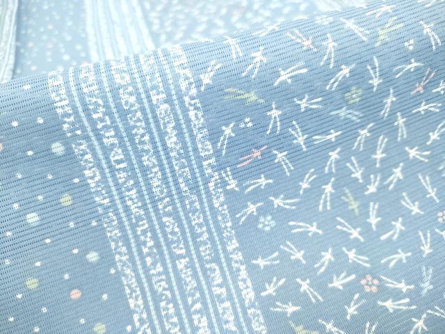 平和屋着物＊夏物　小紋　絽　吹き寄せ花間道　洗える着物　DAAS4239du