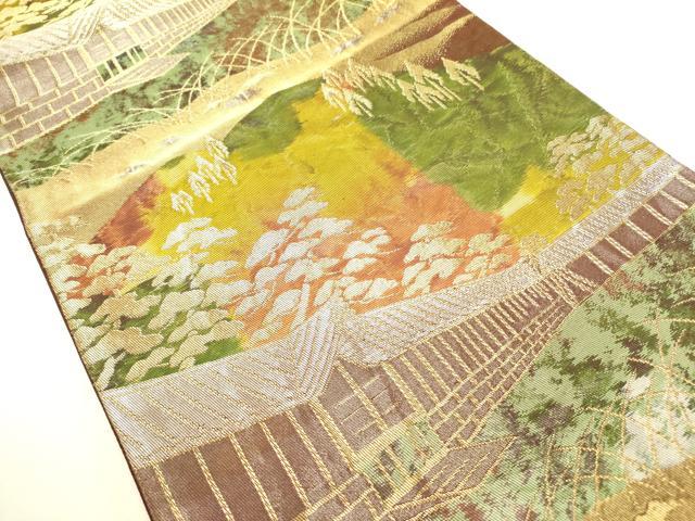 平和屋の平和屋着物◎六通柄袋帯 風景文 金銀糸 正絹 逸品 DABA6504op｜アングル2