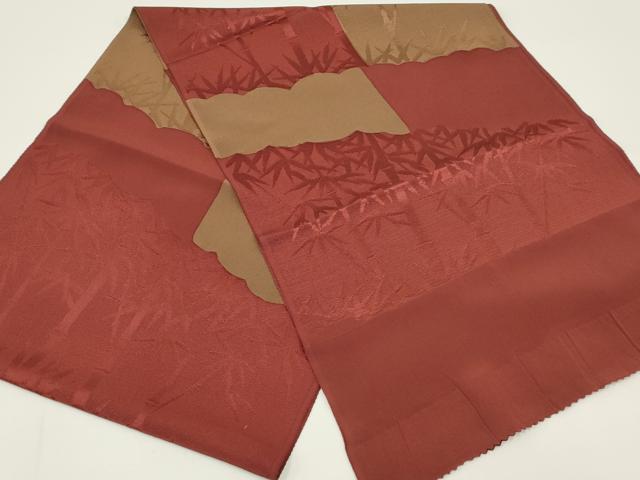 平和屋着物●和装小物　上質な帯揚げ　笹竹地紋　逸品　AABB7192ay
