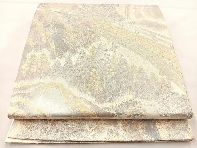 平和屋着物◎六通柄袋帯　京洛錦　二重引箔　正絹　逸品　BAAM2129if