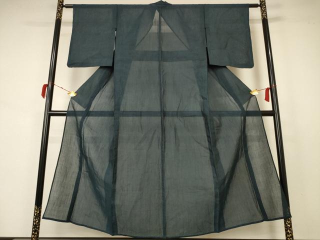 平和屋着物＊夏物　小千谷ちぢみ　色無地　百入茶色　麻　AABB2603jd