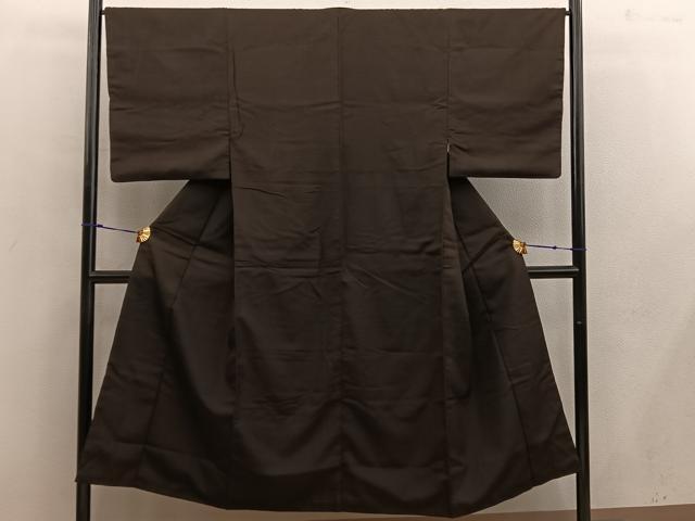 Other - 平和屋着物■男性　紬　鉄黒色　正絹　逸品　BAAW6724mz