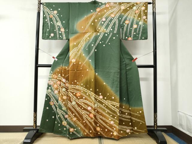 平和屋着物●訪問着　辻が花　絞り　暈し染め　正絹　逸品　未使用　CABB4408yc