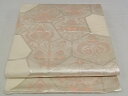 平和屋着物■六通柄京袋帯 花亀甲文 銀糸 正絹 逸品 A-pf4655