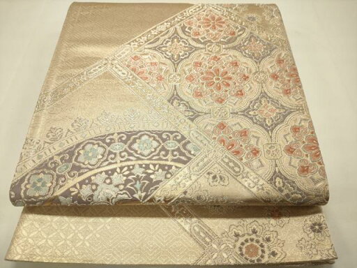 平和屋着物◎六通柄袋帯 正倉院花文 金銀糸 正絹 逸品 DAAJ7741fc 平和屋着物◎六通柄袋帯 正倉院花文 金銀糸 正絹 逸品 DAAJ7741fc
